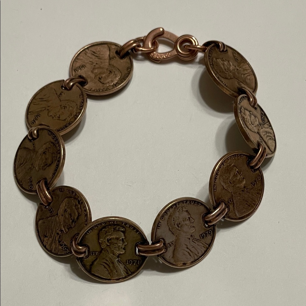 Vintage Copper Penny Coin Bracelet